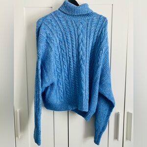 J. Crew Marled Blue Turtleneck Sweater. Lg